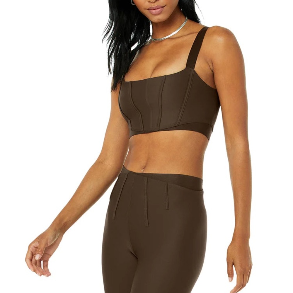 Like new alo airlift corset bra xs espresso